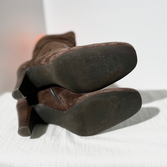 Coldwater Creek Brown Suede Slouch Zip Up Half Boots Size 7.5 - Picture 6 of 8